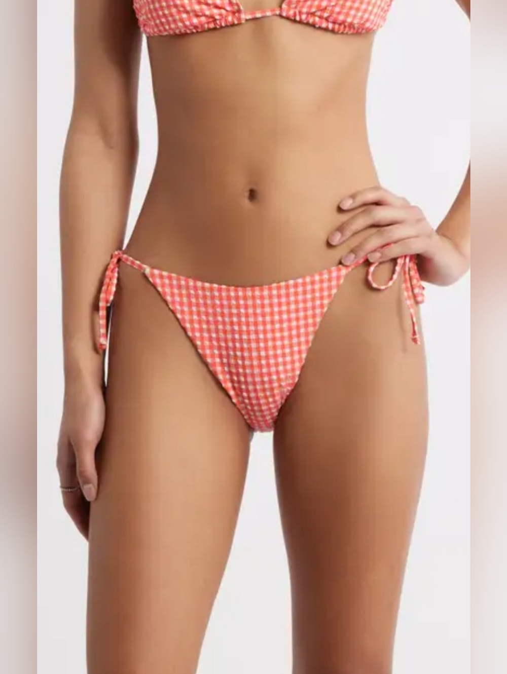 BP. GINGHAM WHITE- BITTERSWEET SEERSUCKER BIKINI BOTTOM XL